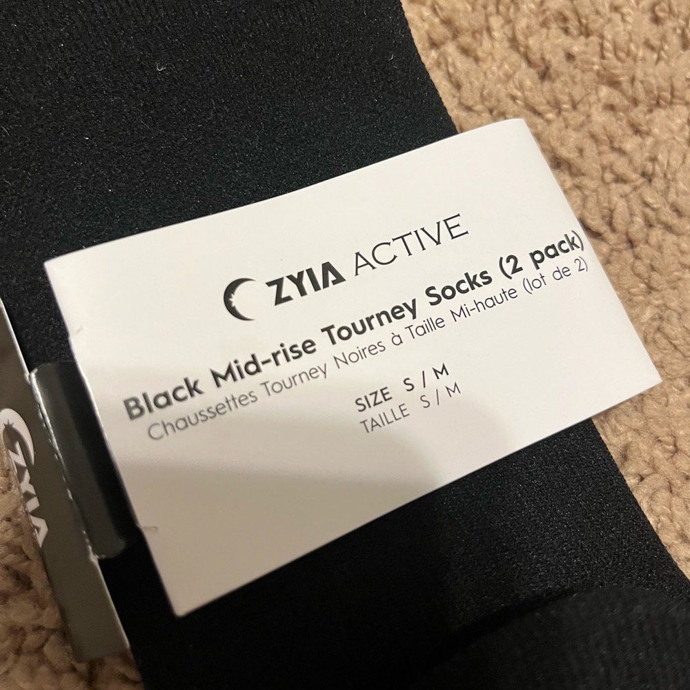 Zyia New Black Athletic Socks - Picture 2 of 2